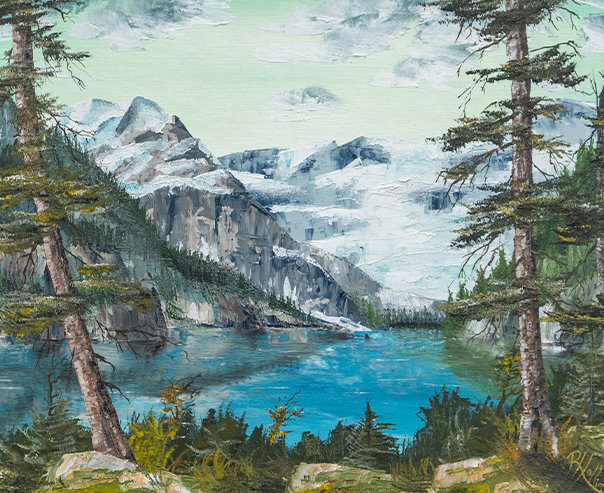Lake in the mountains painting
